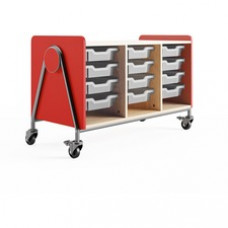 Safco Whiffle Typical Triple Rolling Storage Cart - 165 lb Capacity - 4 Casters - 3