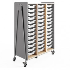 Safco Whiffle Typical Triple Rolling Storage Cart - 396 lb Capacity - 5 Casters - 3