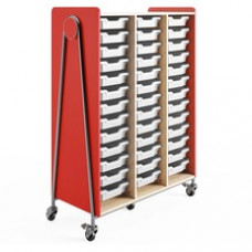 Safco Whiffle Typical Triple Rolling Storage Cart - 396 lb Capacity - 5 Casters - 3