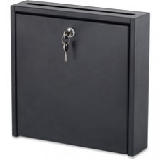 Safco 12 x 12" Wall-Mounted Inter-department Mailbox with Lock - External Dimensions: 12" Width x 12" Height - 2.92 gal - Media Size Supported: Letter - Steel - Black Powder Coat - For Mail,