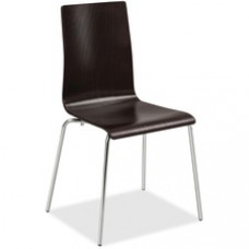 Safco Bosk Stack Chair - Plywood Espresso Seat - Plywood Espresso Back - Chrome Plated Steel Frame - Four-legged Base - 15.50