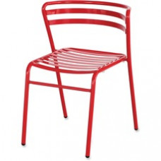 Safco Multipurpose Stacking Metal Chairs - Slate Seat - Slate Back - Tubular Steel Red Frame - Four-legged Base - Metal - 16.50
