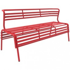 Safco CoGo Steel Outdoor/Indoor Bench - Red - Steel - 1 Each