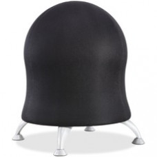 Safco Zenergy Ball Chair - Polyester Seat - Four-legged Base - Black - Polyvinyl Chloride (PVC), Polypropylene, Steel - 23