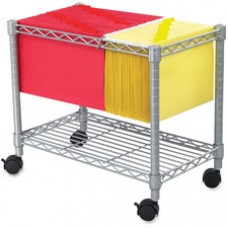 Safco 5201GR Wire Mobile File - 1 Shelf - 300 lb Capacity - 4 Casters - 2" Caster Size - Steel - 14" Width x 24" Depth x 20.5" Height - Gray