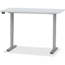 Safco ML-Series Height-Adjustable Table - Rectangle Top - Silver Metallic T-shaped, Powder Coated Base - 2 Legs - 48