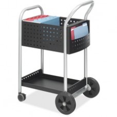 Safco Scoot Mail Cart - 2 Shelf - 300 lb Capacity - 4 Casters - 3