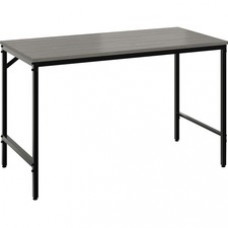 Safco Simple Study Desk - Neowalnut Rectangle, Laminated Top - Black Powder Coat Four Leg Base - 4 Legs - 45.50