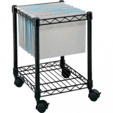 Safco Compact Mobile File Cart - 1 Shelf - 4 Casters - Steel - 15.5