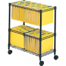 Safco 2-Tier Rolling File Cart - 300 lb Capacity - 4 Casters - Steel - 25.8