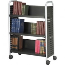 Safco Scoot Single Sided Book Cart - 3 Shelf - 4 Casters - 3