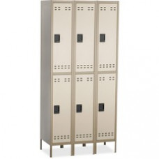 Safco Double-Tier Two-tone 3 Column Locker with Legs - 36
