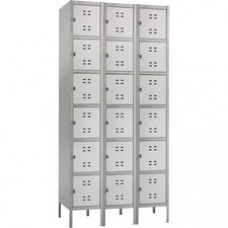 Safco Six-Tier Two-tone 3 Column Locker with Legs - 36