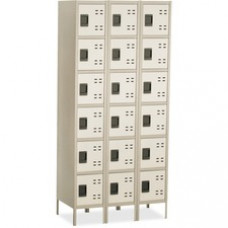 Safco Six-Tier Two-tone 3 Column Locker with Legs - 36