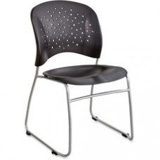 Safco Reve Sled Base Guest Chair - Plastic Black Seat - Plastic Black Back - Sled Base - 18.50