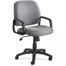 Safco Cava Urth High Back Chair - Polyester Gray Seat - Polyester Gray Back - Black Frame - 5-star Base - 20