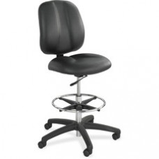 Safco Apprentice II Extended Height Armless Drafting Chair - Vinyl Black Seat - Vinyl Back - 5-star Base - Black - 20.50