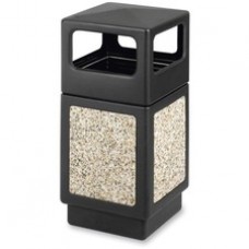 Safco Indoor/outdoor Square Receptacles - 38 gal Capacity - 39.3