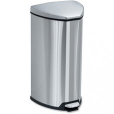 Safco Hands-free Step-on Stainless Receptacle - 7 gal Capacity - 21