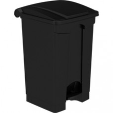 Safco Plastic Step-on Waste Receptacle - 12 gal Capacity - Foot Pedal, Lightweight - 23.8