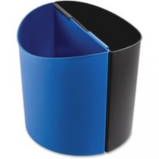 Safco Desk-Side Recycling Receptacle - 14 gal Capacity - Half-round - 16.5