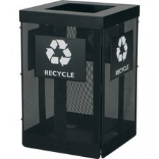 Safco Onyx Waste Receptacle - Overlapping Lid - 36 gal Capacity - Durable, Powder Coated - 29.8