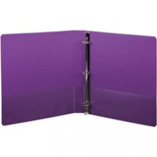 Samsill Fashion Color Round Ring Presentation View Binders - 1" Binder Capacity - Letter - 8 1/2" x 11" Sheet Size - 225 Sheet Capacity - 3 x Round Ring Fastener(s) - 2 Internal Pocket(s) - Vinyl, Chipboard - Purple - 
