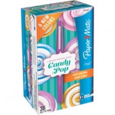 Paper Mate Flair Candy Pop Limited Edition Felt Tip Pen - Medium Pen Point - Assorted - Felt Tip - 36 / Box