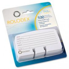 Rolodex Rotary File Petite Card Refills - 100 Card Capacity - For 2.25" x 4" Size Card - White