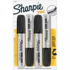 Sharpie King-Size Permanent Markers - Chisel Marker Point Style - Black - Aluminum Barrel - 4 / Pack