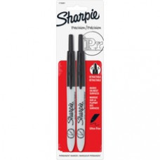 Sharpie Ultra-fine Tip Retractable Markers - Ultra Fine Marker Point - Black - 2 / Pack