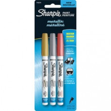 Sharpie Metallic Glitter Paint Markers - Extra Fine Marker Point - Gold, Silver, Copper Rose Water Based Ink - 3 / Pack