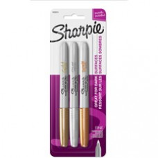 Sharpie Metallic Permanent Markers - Fine Marker Point - Gold, Silver, Bronze Alcohol Based Ink - 3 / Set