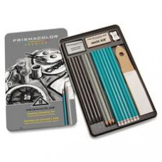 Prismacolor Premier Graphite Set - 8B, 6B, 4B, 2B, B, HB, 2H, 4H, 6H Pencil Grade - Graphite Lead - Turquoise Barrel - 18 / Pack