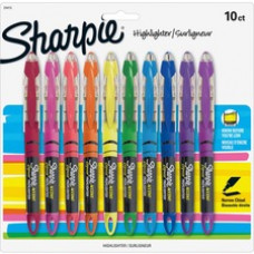 Sharpie Pen-style Liquid Highlighters - Micro Marker Point - Chisel Marker Point Style - Assorted Pigment-based Ink - 10 / Set