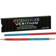 Prismacolor Verithin Colored Pencils - Red, Blue Lead - Red, Blue Barrel - 12 / Dozen