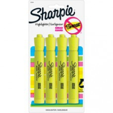 Sharpie Tank Style Accent Highlighters - Chisel Marker Point Style - Fluorescent Yellow - 4 / Pack