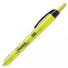 Sharpie Smear Guard Retractable Highlighters - Chisel Marker Point Style - Fluorescent Yellow - Yellow Barrel