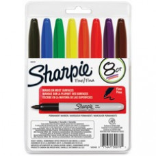 Sharpie Pen-style Permanent Marker - Fine Marker Point - Assorted Alcohol Based Ink - 8 / Set