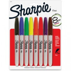 Sharpie Pen-style Permanent Marker - Fine Marker Point - Assorted Alcohol Based Ink - 8 / Pack