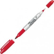 Sharpie Twin-Tip Markers - Fine, Ultra Fine Marker Point - Red Alcohol Based Ink - 1 Each