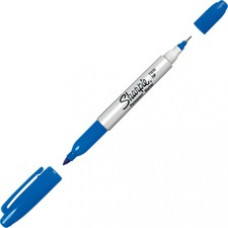 Sharpie Twin-Tip Markers - Fine, Ultra Fine Marker Point - Blue Alcohol Based Ink - 1 Each