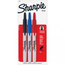 Sharpie Fine Point Retractable Markers - Fine Marker Point - Assorted - 3 / Set