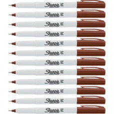 Sharpie Precision Permanent Markers - Ultra Fine Marker Point - Brown Alcohol Based Ink - 12 / Box