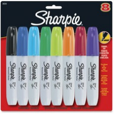 Sharpie 38250PP Permanent Marker - 5.3 mm Marker Point Size - Chisel Marker Point Style - Red, Blue, Lime, Black, Purple, Green, Orange, Turquoise - 8 / Set