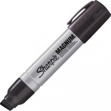 Sharpie Magnum Permanent Markers - Jumbo Marker Point - 15.87 mm Marker Point Size - Chisel Marker Point Style - Black - Silver Aluminum Barrel - 1 Each