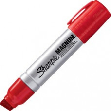 Sharpie Magnum Permanent Markers - Bold Marker Point - 15.87 mm Marker Point Size - Chisel Marker Point Style - Red - Silver Aluminum Barrel - 1 Each