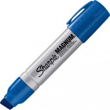 Sharpie Magnum Permanent Markers - 15.87 mm Marker Point Size - Chisel Marker Point Style - Blue - Silver Aluminum Barrel - 1 Each