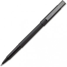 Uni-Ball Classic Rollerball Pens - Micro Pen Point - 0.5 mm Pen Point Size - Black Water Based Ink - Black Stainless Steel Barrel