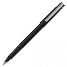 Uni-Ball Classic Rollerball Pens - Micro Pen Point - 0.5 mm Pen Point Size - Blue Water Based Ink - Black Stainless Steel Barrel